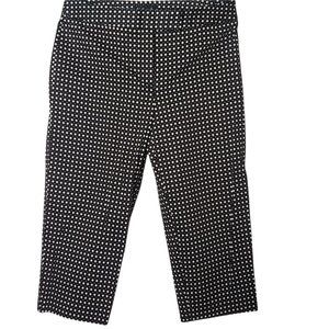 NWT Unlisted Kenneth Cole Woman 12 Capri Pants Black White Geometric Stretch New